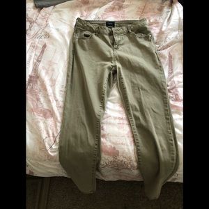 Army green ankle jeans